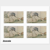 鶴、松竹 長方形シール (シート)