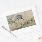 鶴、松竹 長方形シール (封筒)