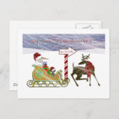 鷲および猫の北極のクリスマス シーズンポストカード (正面/裏面)