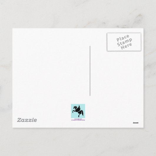 鷲および猫の北極のクリスマス シーズンポストカード (裏面)