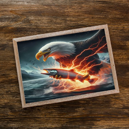 鷲が魚の上を泳ぐ ポスター