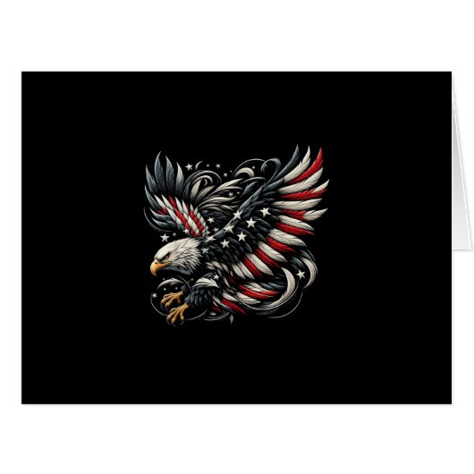 鷲とアメリカ国旗を持つ愛国アメリカ人 (正面横)