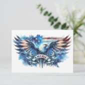 鷲とアメリカ国旗。愛国心。 サンキューカード (スタンド正面)