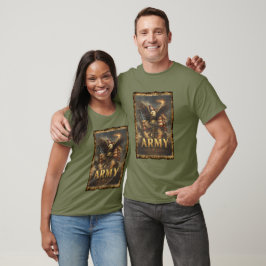 鷲と旗の「ARMY」グラフィック Tシャツ