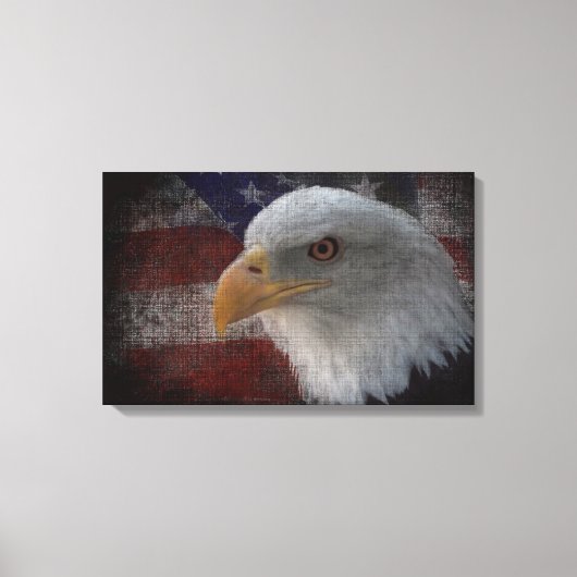 鷲と旗 キャンバスプリント (正面)
