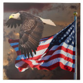 鷲と旗 タイル (正面)