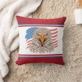 鷲のあるアメリカ国旗 クッション (ブランケット)