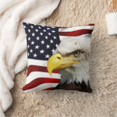 鷲のあるアメリカ国旗 クッション (ブランケット)