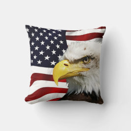 鷲のあるアメリカ国旗 クッション