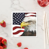 鷲のあるアメリカ国旗 スタンダードカクテルナプキン (インサイチュ)