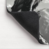 鷲のアニマルバード野鳥自然インクスケッチスタイル マウスパッド (コーナー)