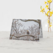 鷲の冬の雪 カード (黄色い花)
