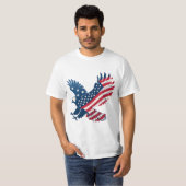 鷲の形をしたアメリカ国旗 Tシャツ (正面フル)