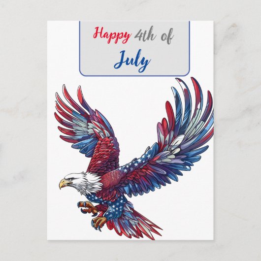 鷲の漫画、7月4日の概念 ポストカード (正面)