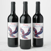鷲の漫画、7月4日の概念 ワインラベル (ボトル)