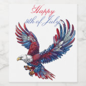 鷲の漫画、7月4日の概念 ワインラベル (シングルラベル)