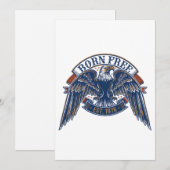 鷲の紋章と「Born Free」バナーのマジェスティックイーグル 招待状 (正面/裏面)