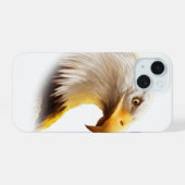 鷲の顔 iPhone 15ケース (裏面横)