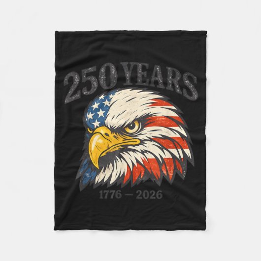 鷲の250周年記念 1776-2026 独立 フリースブランケット (正面)