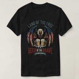 鷲 アメリカ国旗: ビール・オブ・ザ・ブレイブ・パトリオットUSA Tシャツ