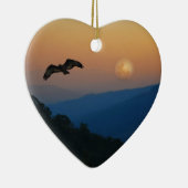 鷹が満月に登る セラミックオーナメント (右)