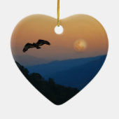 鷹が満月に登る セラミックオーナメント (裏面)