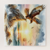 鷹と帆船 ジグソーパズル (横)