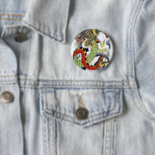 鷹と蛇の日本風タトゥーデザイン 缶バッジ (インサイチュ)