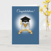 鷹の卒業おめでとう賞 青 カード (黄色い花)