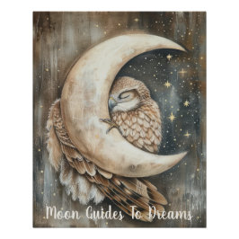 鷹の鳥のベビーが月に眠る ポスター