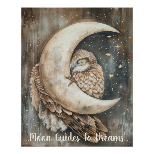 鷹の鳥のベビーが月に眠る ポスター (正面)