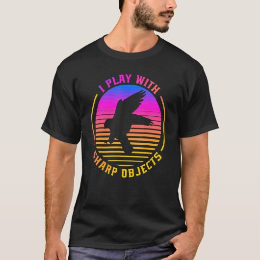 鷹匠 狩猟 私は鷹のために鋭利な物で遊びます Tシャツ (正面)