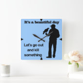 鷹狩りの美しい日 スクエア壁時計 (ホーム)