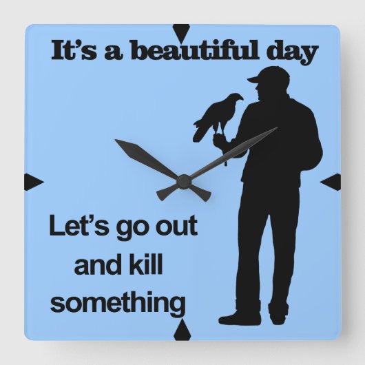 鷹狩りの美しい日 スクエア壁時計 (正面)