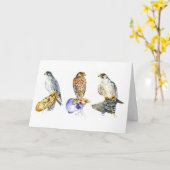 鷹狩/ホーキング勉強誕生日カード カード (黄色い花)