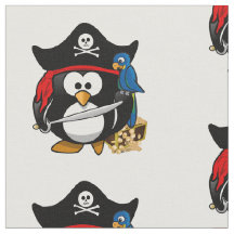 鸚鵡がついたかわいい漫画の海賊ペンギン