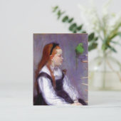 鸚鵡のある若い女の子、バーザ・モリソト。 ポストカード (スタンド正面)