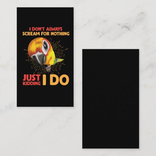 鸚鵡のユーモアを叫んでも何も言わない 名刺 (正面/裏面)