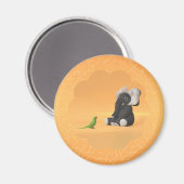 鸚鵡はゾウの磁石詰まったに出会う マグネット (正面/裏面)