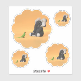 鸚鵡は象のステッカー詰まったに出会う シール