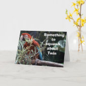 鸚鵡は「双子についてしゃがむもの」と言う カード (黄色い花)