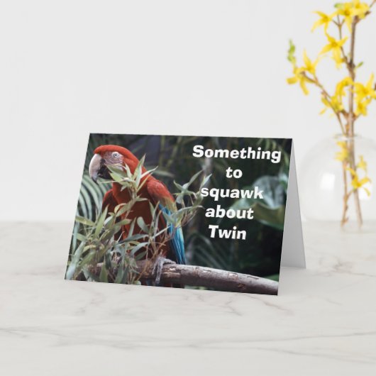 鸚鵡は「双子についてしゃがむもの」と言う カード (黄色い花)