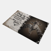 鹿おもしろいカップル結婚マット ドアマット (アングル)