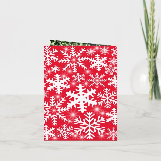 鹿おもしろいディアダムのペット写真の雪の結晶招待状 招待状 (裏面)