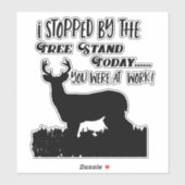 鹿おもしろい狩りワークツリースタンドホワイトテールバック シール (シート)