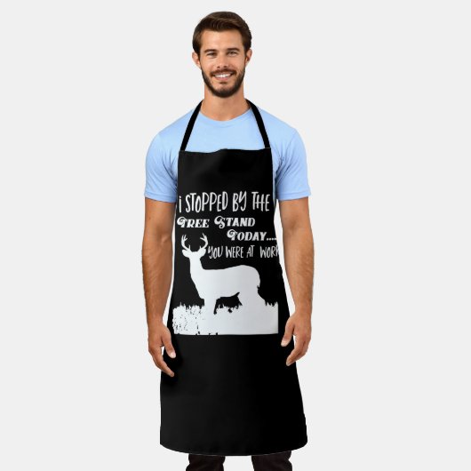 鹿おもしろい狩りワークバック引用文アウトドアメンズ エプロン (着用した状態)