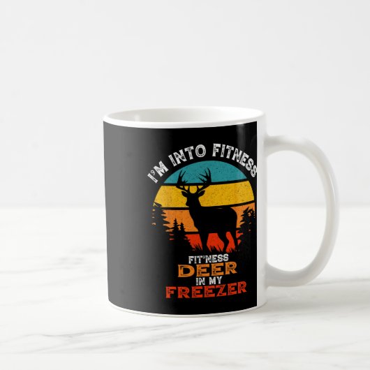 鹿おもしろい狩り私はフィットネス鹿の冷凍庫Hに コーヒーマグカップ (右)