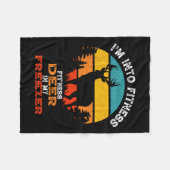 鹿おもしろい狩り私はフィットネス鹿の冷凍庫Hに フリースブランケット (正面(横))