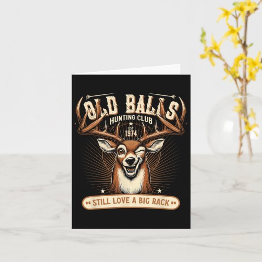 鹿おもしろい狩り誕生日プ男性へン第50戦 カード (黄色い花)