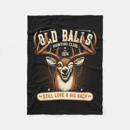 鹿おもしろい狩り誕生日プ男性へン第50戦 フリースブランケット (正面)